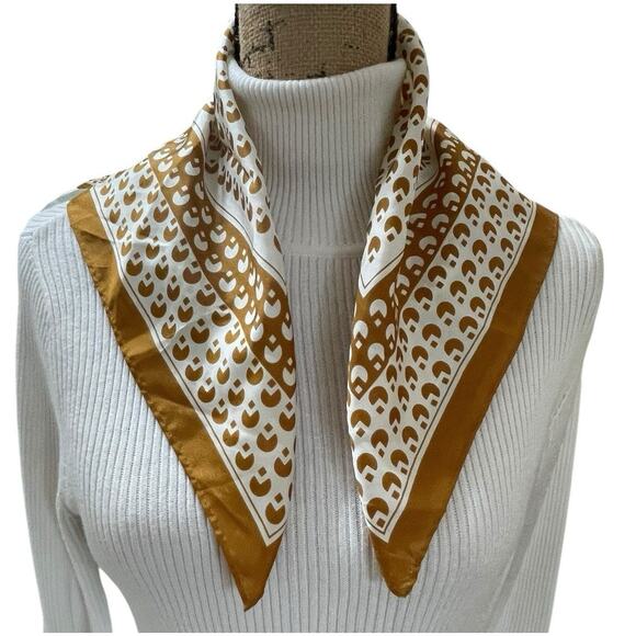 Vintage Hardy Amies Scarf Geometric Pattern Square Made In Japan 60s - Picture 3 of 6